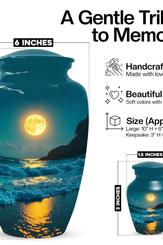 Ocean Beach Urns For Ashes, Small Cremation Urn For Male and Female
