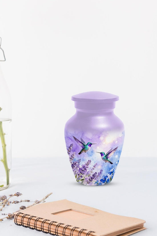 Hummingbird Urns For Human Ashes | Customized Purple Keepasake Urn For Mom
