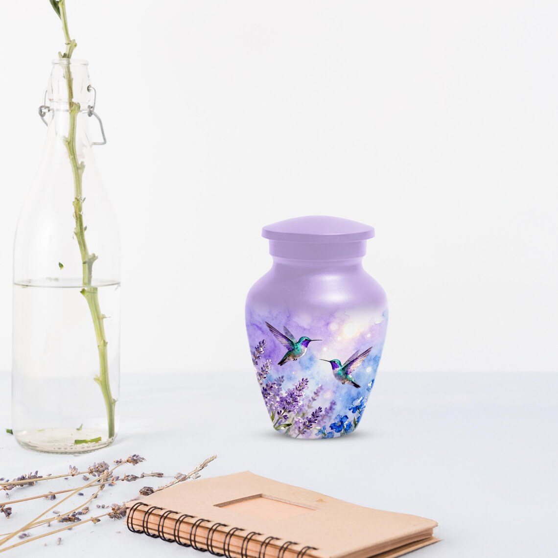 Hummingbird Urns For Human Ashes | Customized Purple Keepasake Urn For Mom
