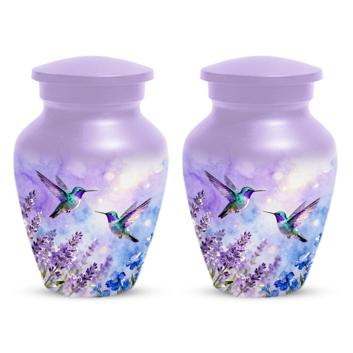 Hummingbird Urns For Human Ashes | Customized Purple Keepasake Urn For Mom
