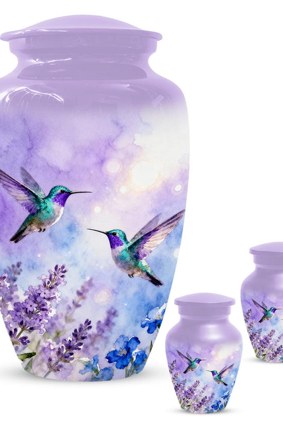 Hummingbird Urns For Human Ashes | Customized Purple Keepasake Urn For Mom
