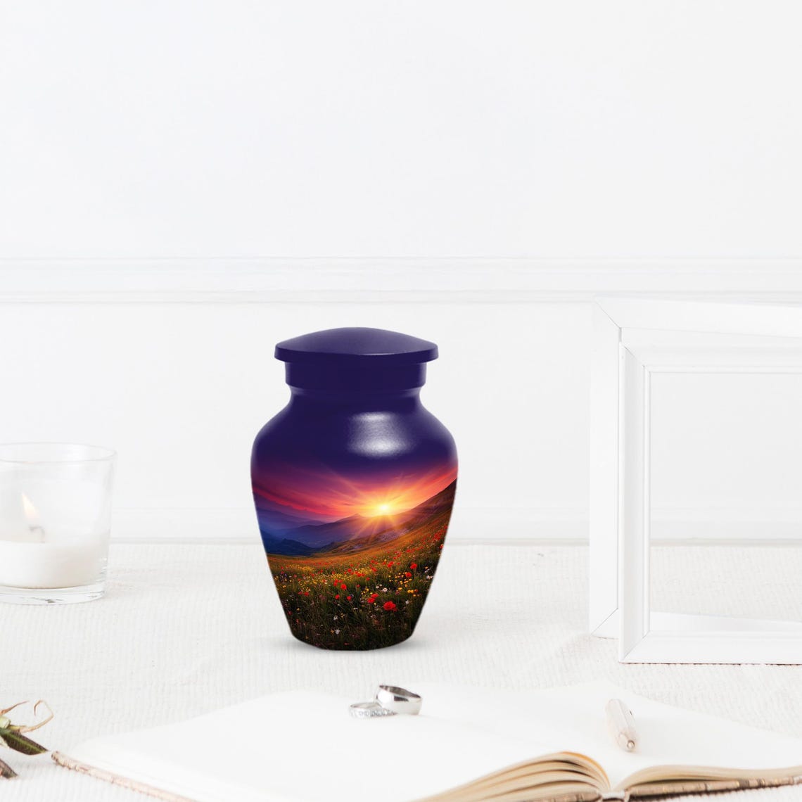 Flower Garden Sunset Urn for Ashes | Floral Cremation Urns For Male & Female