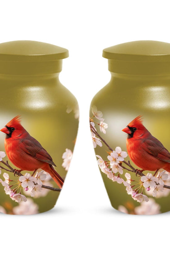 Red Cardinal Urn For Human Ashes