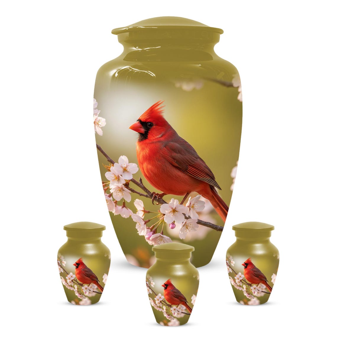 Red Cardinal Urn For Human Ashes