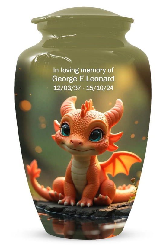 Baby Dragon Cremation Urn, Funeral Keepake Urns