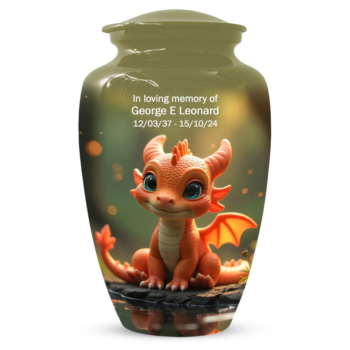 Baby Dragon Cremation Urn, Funeral Keepake Urns