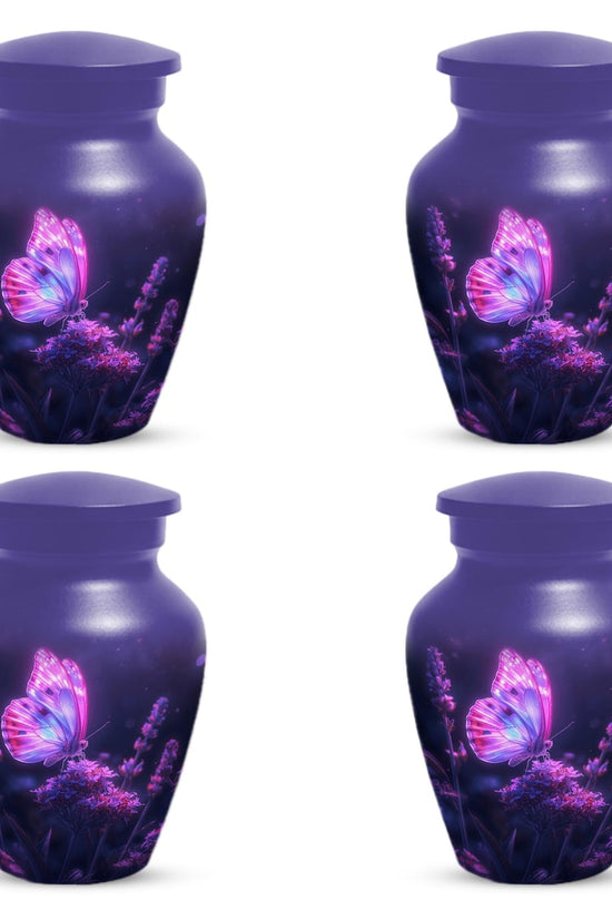 Purple Butterfly Urns For Human Ashes, Large Urn Customized For Mom