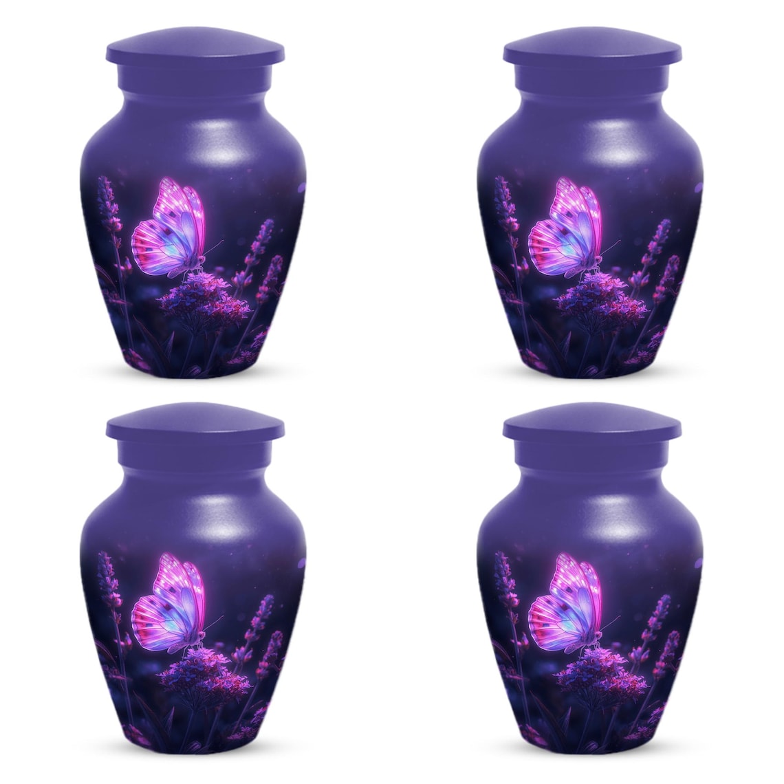 Purple Butterfly Urns For Human Ashes, Large Urn Customized For Mom