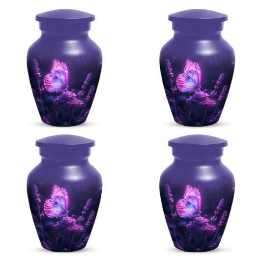 Purple Butterfly Urns For Human Ashes, Large Urn Customized For Mom