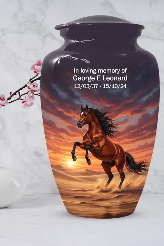 Personalized Horse Cremation Urn For Ashes | Handmade Small Keepsake Urns
