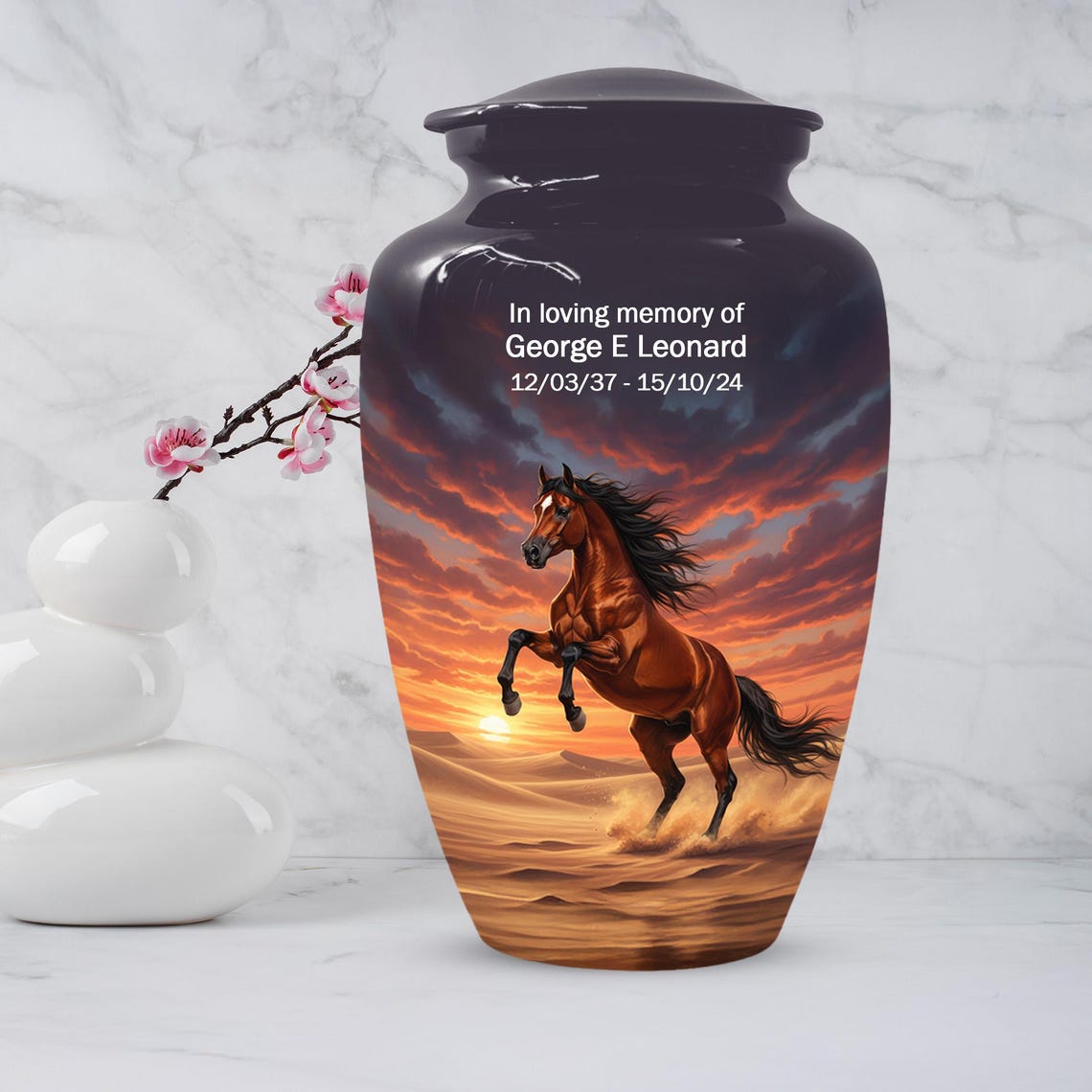 Personalized Horse Cremation Urn For Ashes | Handmade Small Keepsake Urns
