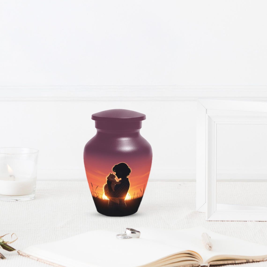 Orange Cat Urns For Ashes | Feline Urn For Pet