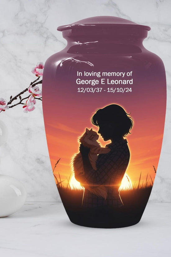 Orange Cat Urns For Ashes | Feline Urn For Pet