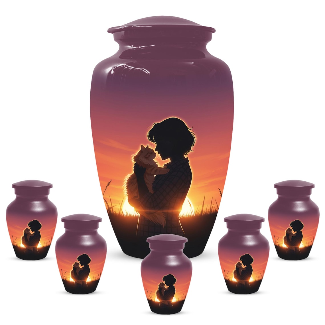 Orange Cat Urns For Ashes | Feline Urn For Pet