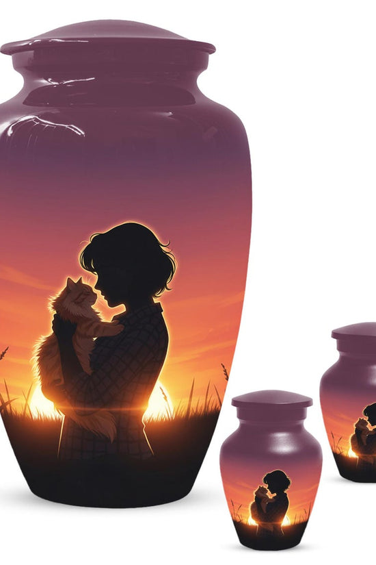 Orange Cat Urns For Ashes | Feline Urn For Pet