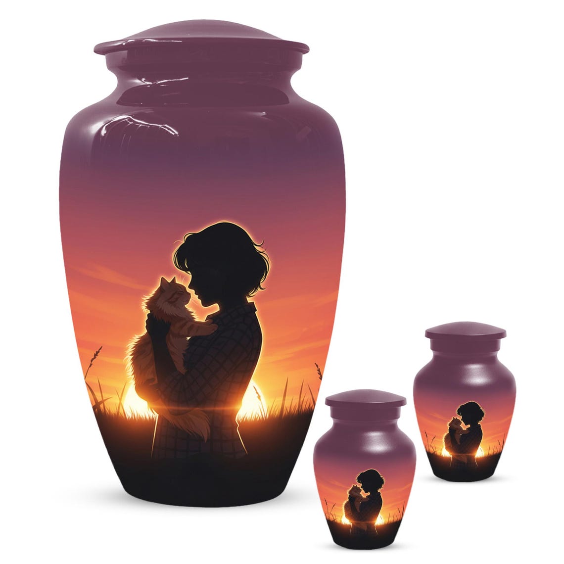 Orange Cat Urns For Ashes | Feline Urn For Pet