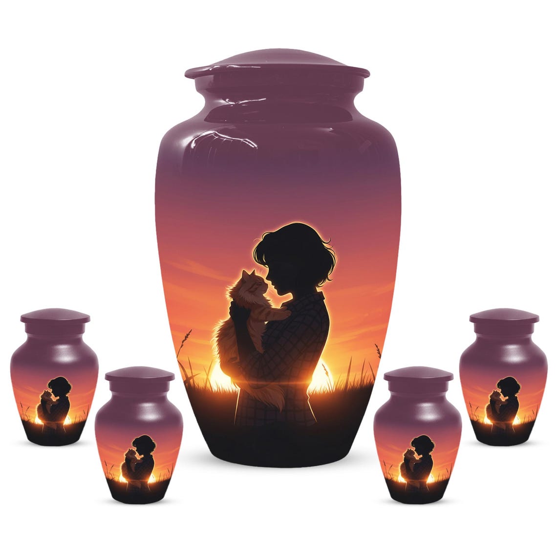Orange Cat Urns For Ashes | Feline Urn For Pet