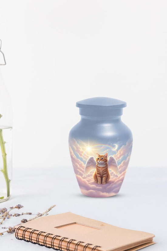 Orange Cat Angel Urns For Ashes 
