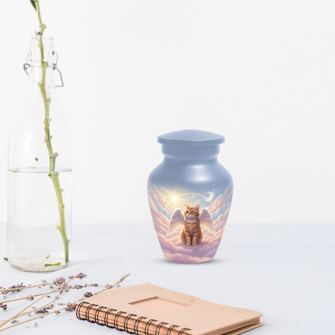 Orange Cat Angel Urns For Ashes 
