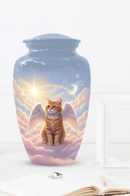 Orange Cat Angel Urns For Ashes 
