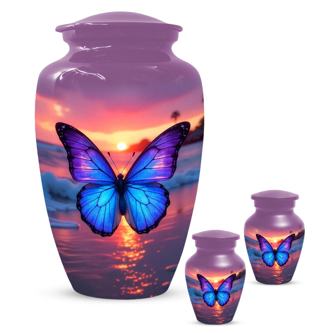 Blue Butterfly Urn