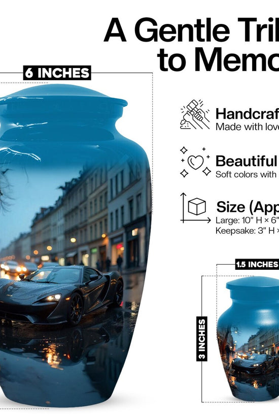 Black Car Cremation Urn For Adults