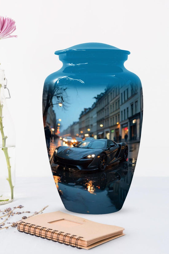 Black Car Cremation Urn For Adults
