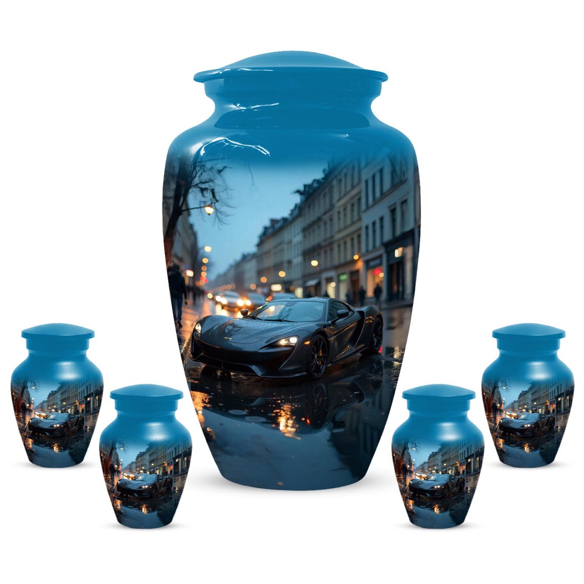 Black Car Cremation Urn For Adults