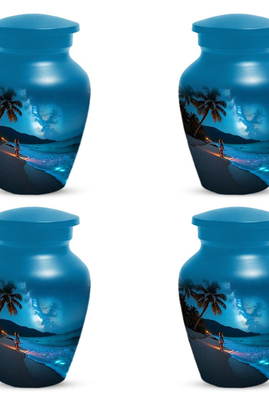 Girl on Beach Urn For Female | Handmade Moonlit Mini Small Urns For Mom
