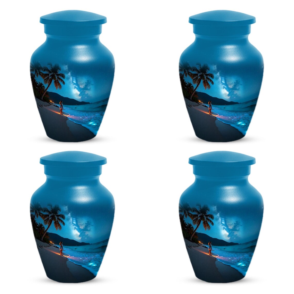 Girl on Beach Urn For Female | Handmade Moonlit Mini Small Urns For Mom
