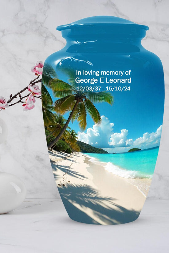 Ocean Beach Cremation Urn For Ashes | Handmade Mini Small Urns For Mom and Dad
