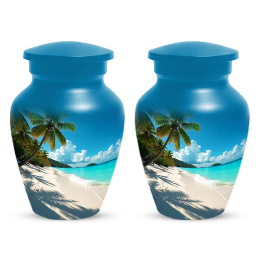 Ocean Beach Cremation Urn For Ashes | Handmade Mini Small Urns For Mom and Dad
