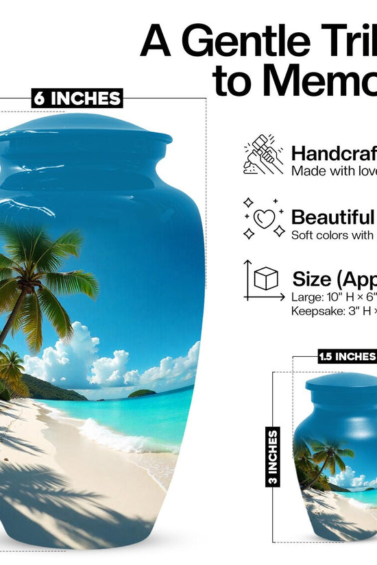 Ocean Beach Cremation Urn For Ashes | Handmade Mini Small Urns For Mom and Dad
