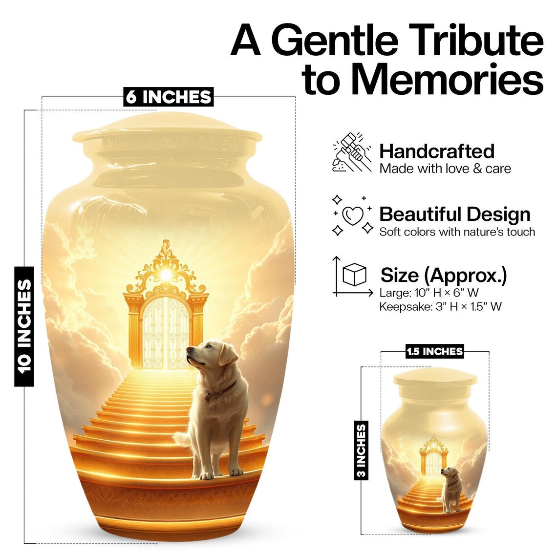 Handmade Labrador Dog Urns For Ashes | Personalized Pet Urn For Memorial
