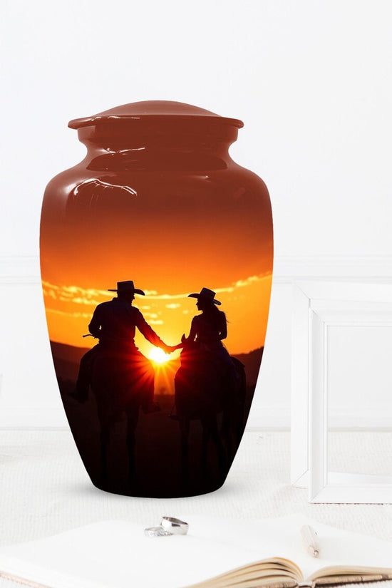 Cowboy & Cowgirl Urns For Human Ashes | Handmade Personalized Urn For Adults
