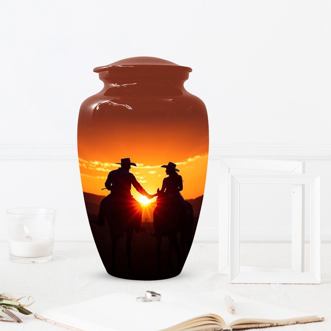 Cowboy & Cowgirl Urns For Human Ashes | Handmade Personalized Urn For Adults
