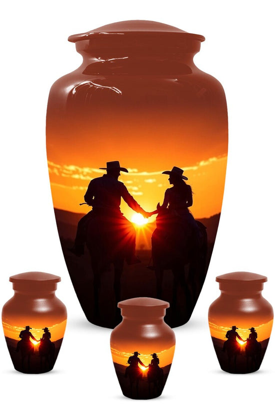 Cowboy & Cowgirl Urns For Human Ashes | Handmade Personalized Urn For Adults
