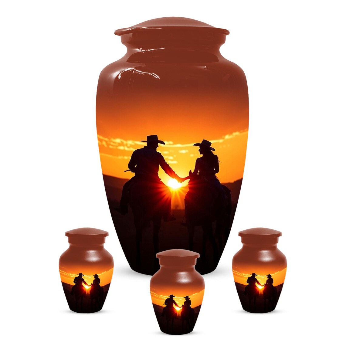 Cowboy & Cowgirl Urns For Human Ashes | Handmade Personalized Urn For Adults
