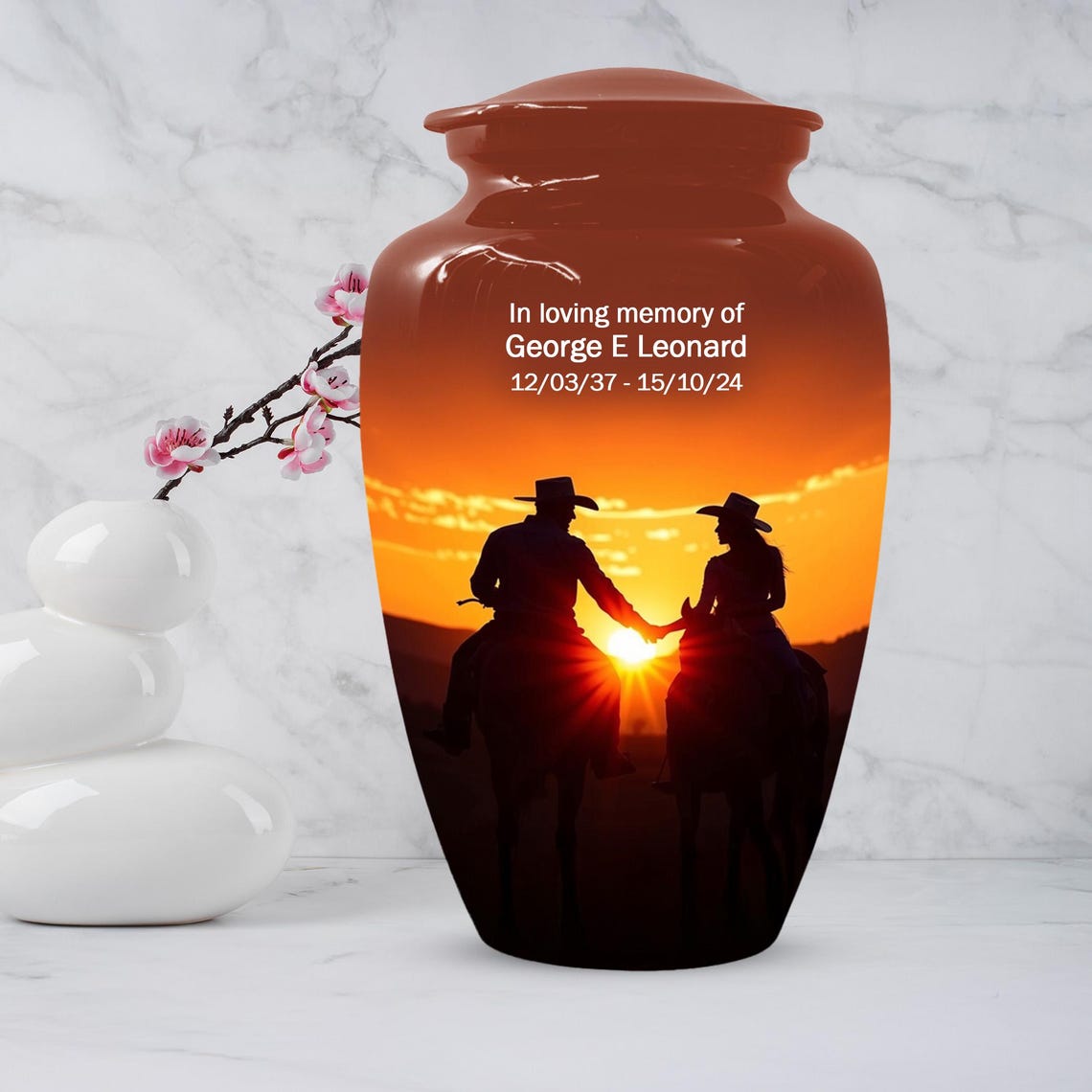 Cowboy & Cowgirl Urns For Human Ashes | Handmade Personalized Urn For Adults
