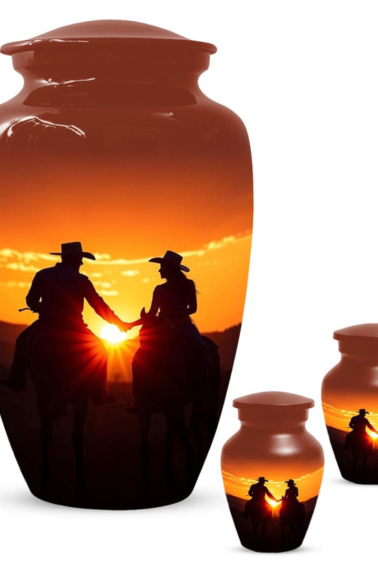 Cowboy & Cowgirl Urns For Human Ashes | Handmade Personalized Urn For Adults
