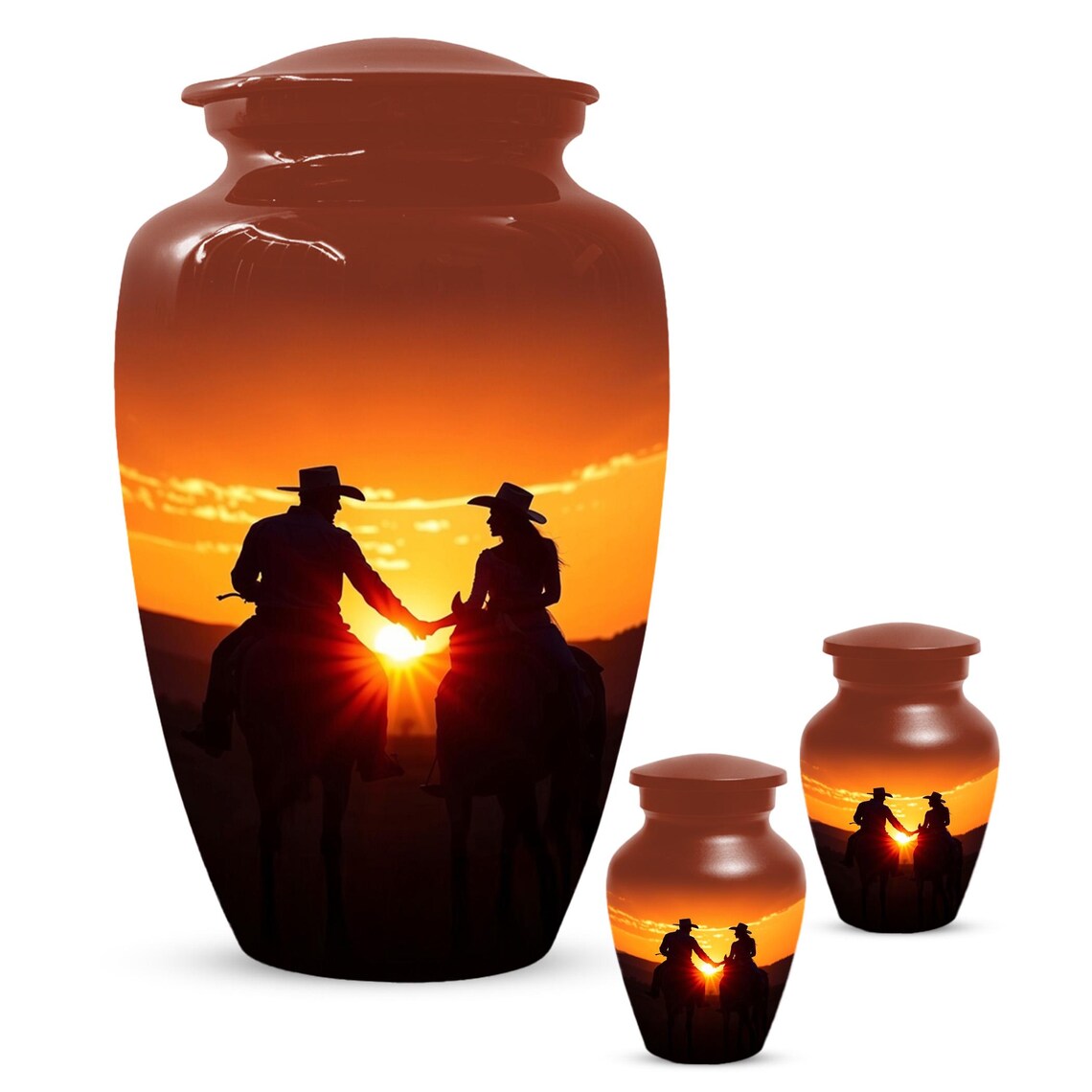 Cowboy & Cowgirl Urns For Human Ashes | Handmade Personalized Urn For Adults
