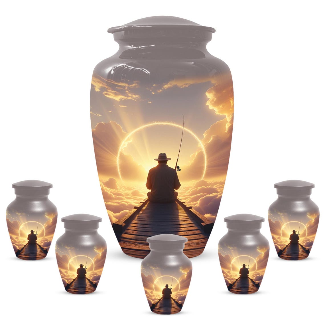 Gone Fishing in Heaven Urn for Dad