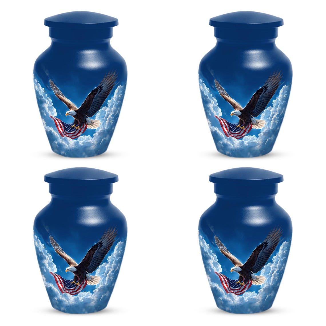 Patriotic Cremation Urn - American Flag Eagle Urns – Personalized Keepsake For Funeral
