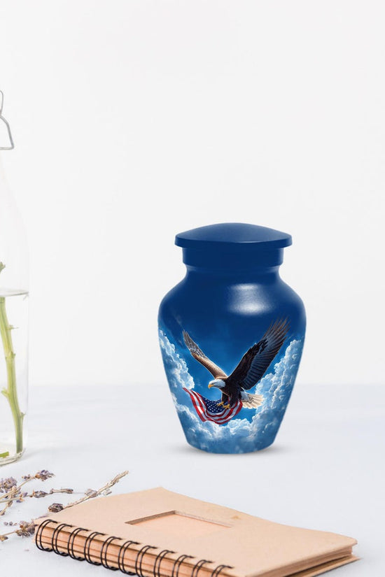 Patriotic Cremation Urn - American Flag Eagle Urns – Personalized Keepsake For Funeral
