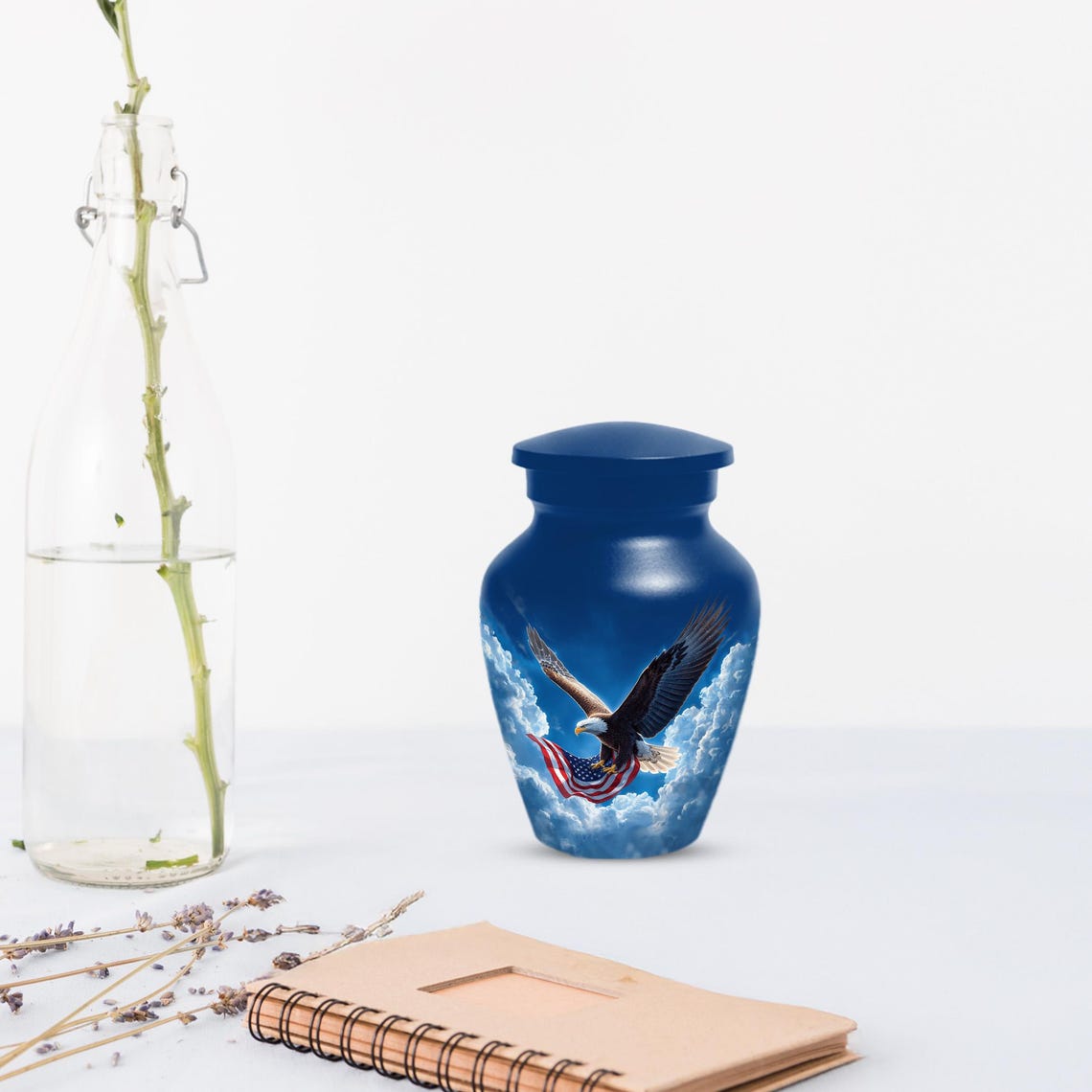 Patriotic Cremation Urn - American Flag Eagle Urns – Personalized Keepsake For Funeral
