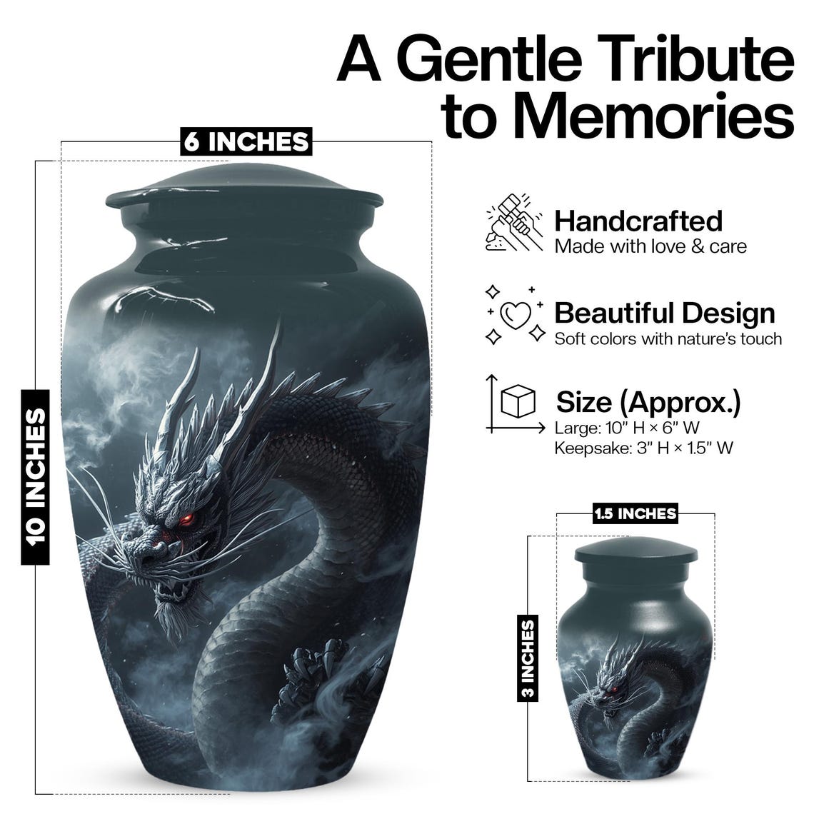 Dragon Urn For Adult Male