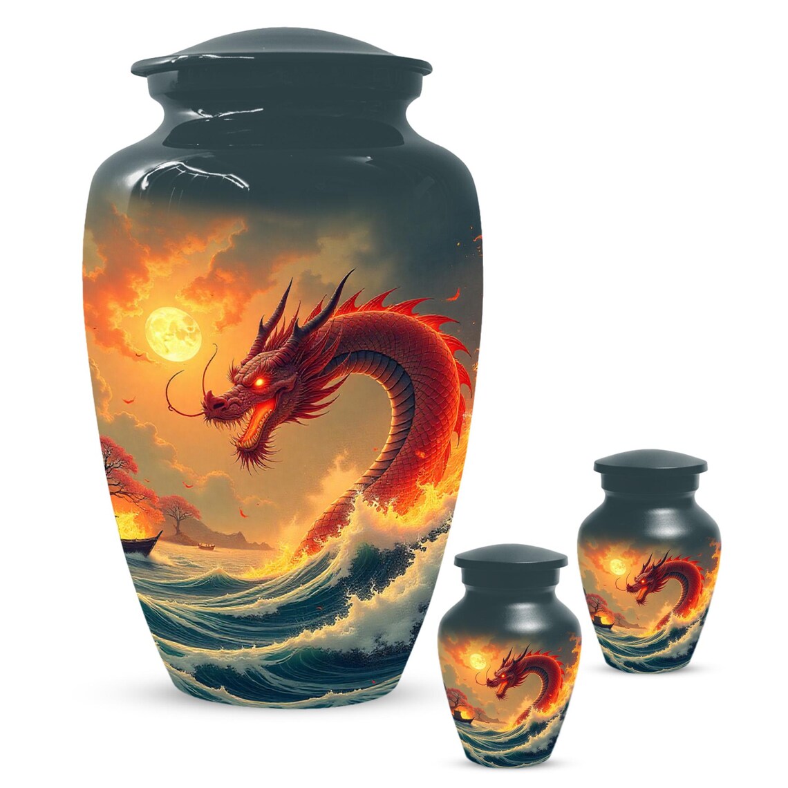 Aggresive Dragon Urn For Adult Male