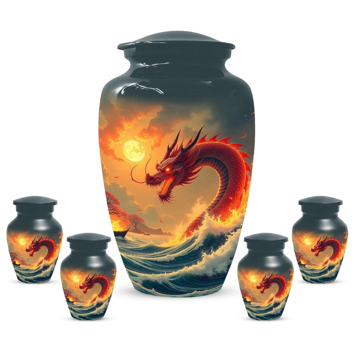 Aggresive Dragon Urn For Adult Male