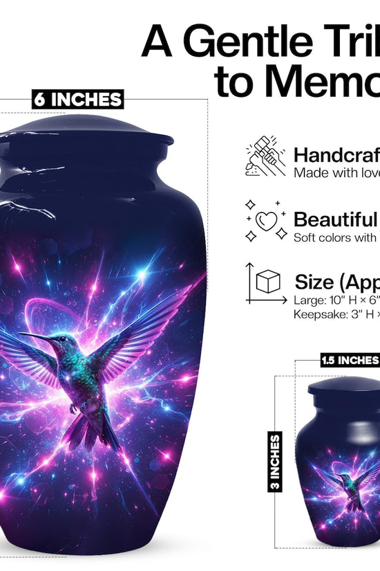 Purple Hummingbird Urn For Ashes