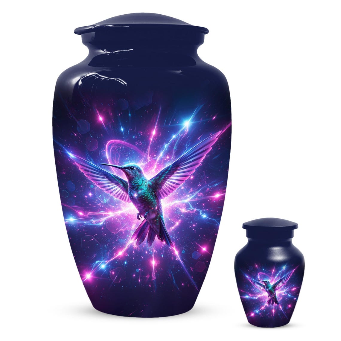 Purple Hummingbird Urn For Ashes